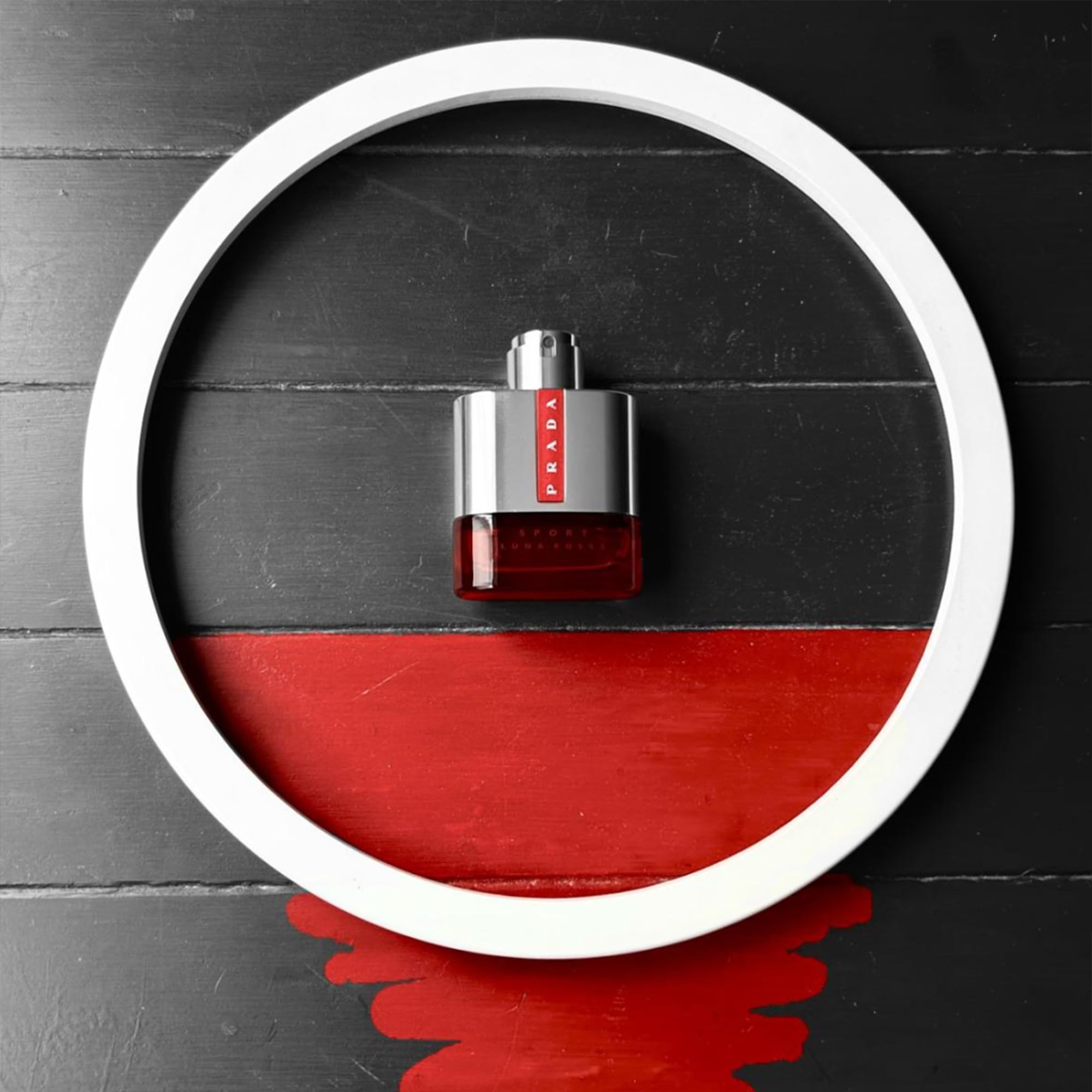 Prada Luna Rossa Sport box interior, premium unboxing experience.