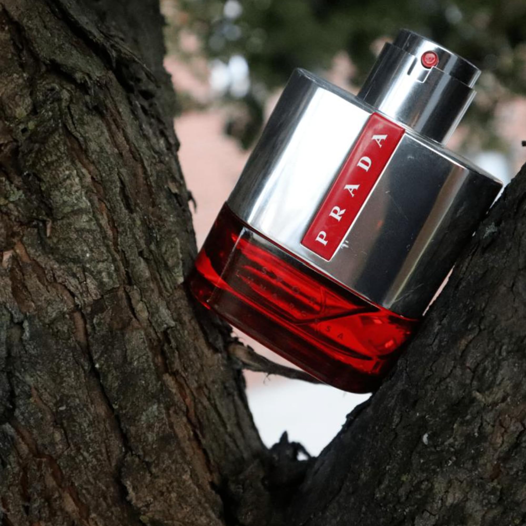 Prada Luna Rossa Sport fragrance splash, capturing refreshing aquatic accents.