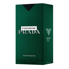 Prada Paradigme bottle closeup notes emphasizes floral woody musk balance.