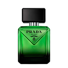 Prada Paradigme bottle front view with a sleek masculine silhouette for daily wear.