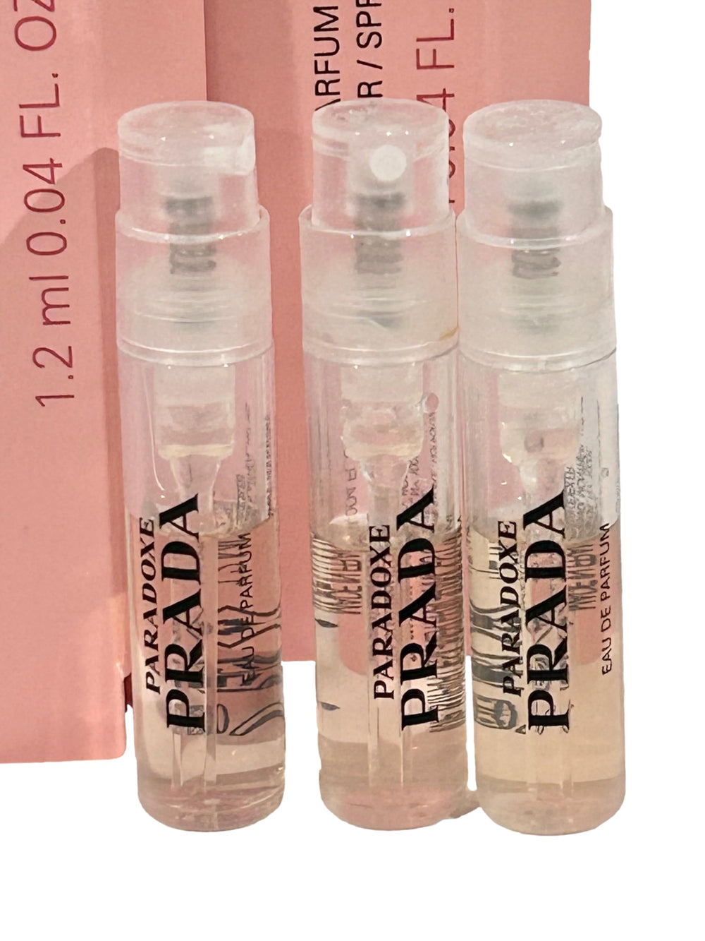 Prada PARADOXE sample vial delivers an immediate fragrance preview.