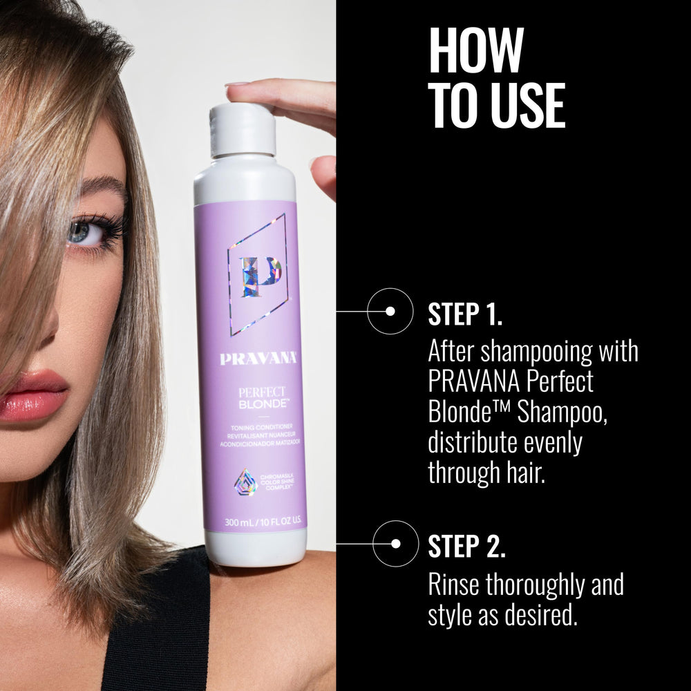 Pravana acondicionador tonificante morado: textura cremosa para deslizamiento suave durante el lavado.