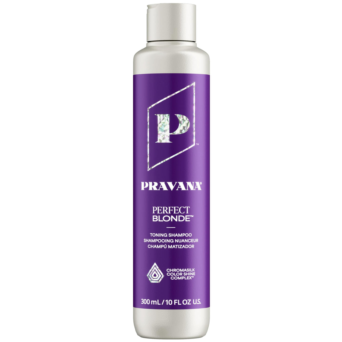 Pravana champú tono morado para rubias en botella
