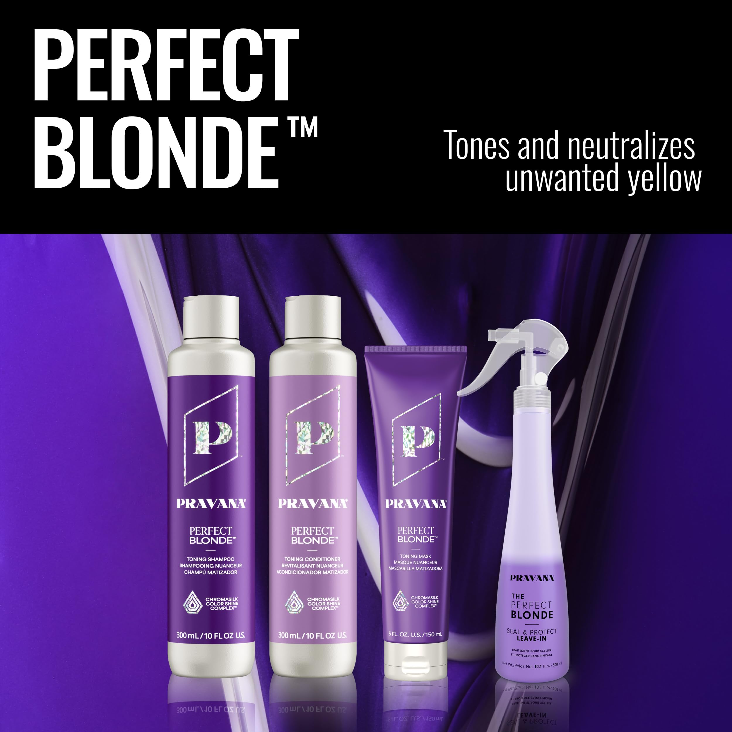 Pravana mascarilla morada para rubios, muestra-color, neutraliza tonalidades amarillas.