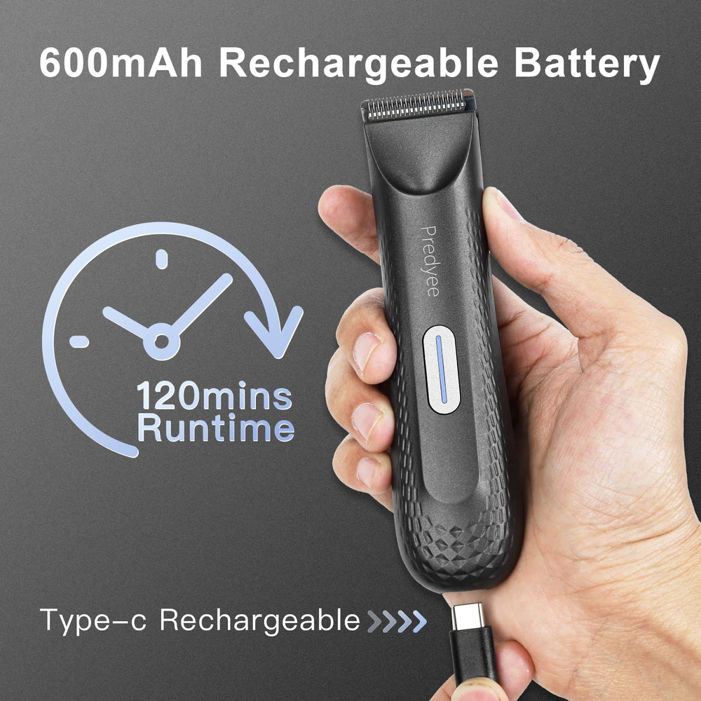 Predyee Manscape Trimmer ergonomic design fits comfortably in hand.