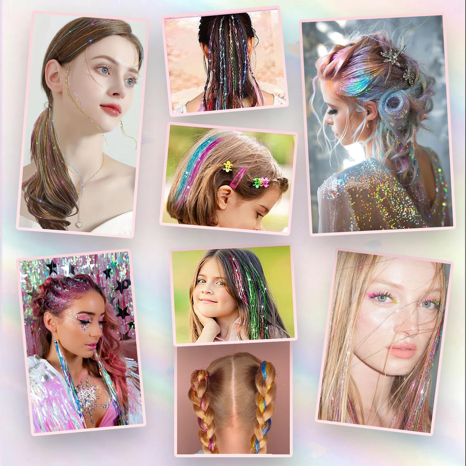 Prehot Fairy Tinsel Colors in 48-inch length offers versatile styling options