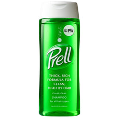Prell Original Green Shampoo — botella visible, limpieza profunda para el cabello.