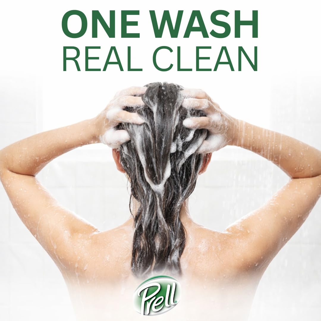 Prell Original Green Shampoo — cabello brillante tras la aplicación diaria.