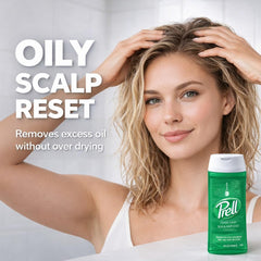 Prell Original Green Shampoo — uso en la ducha para cabello revitalizado.