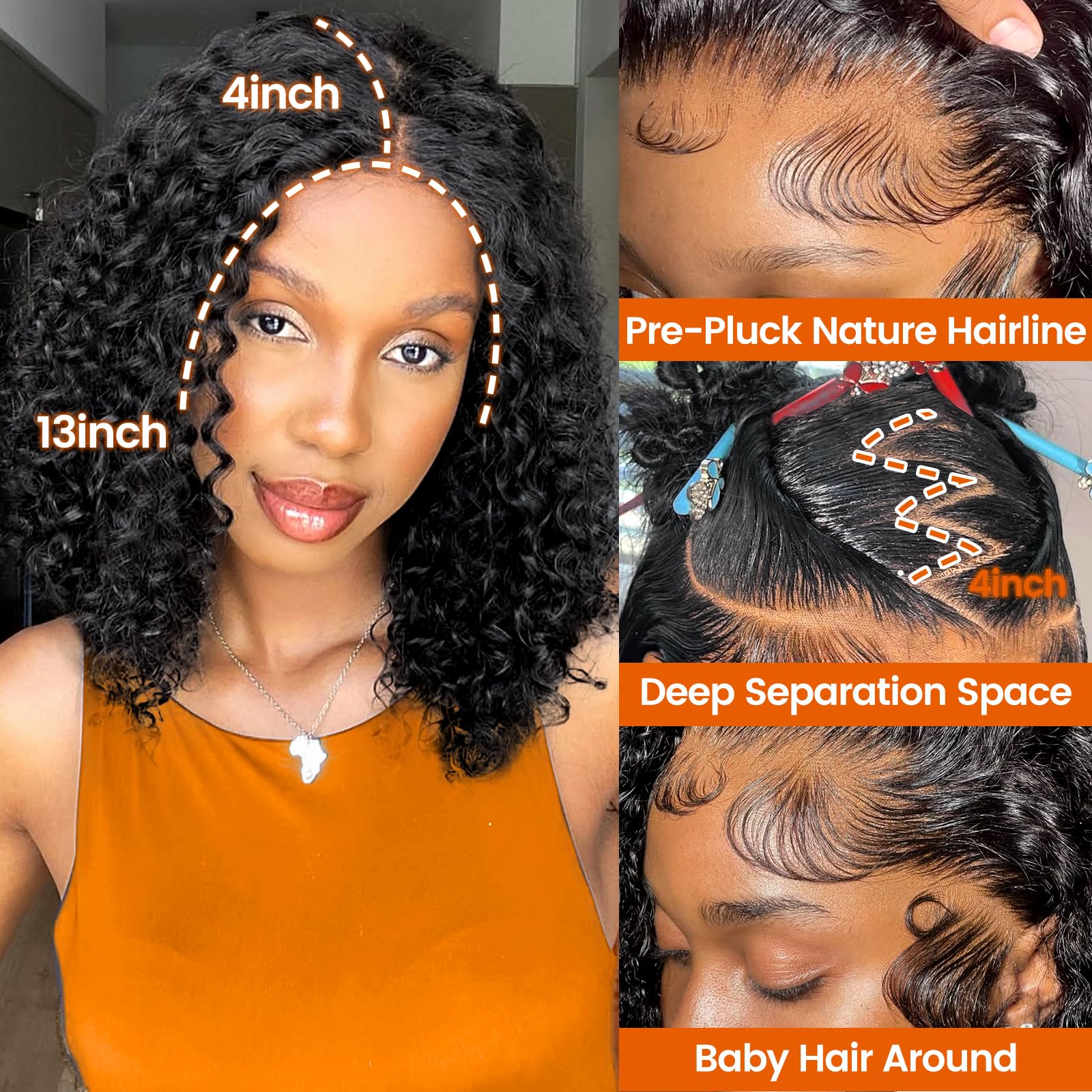 PREMAY 13x4 lace front close-up shows seamless part