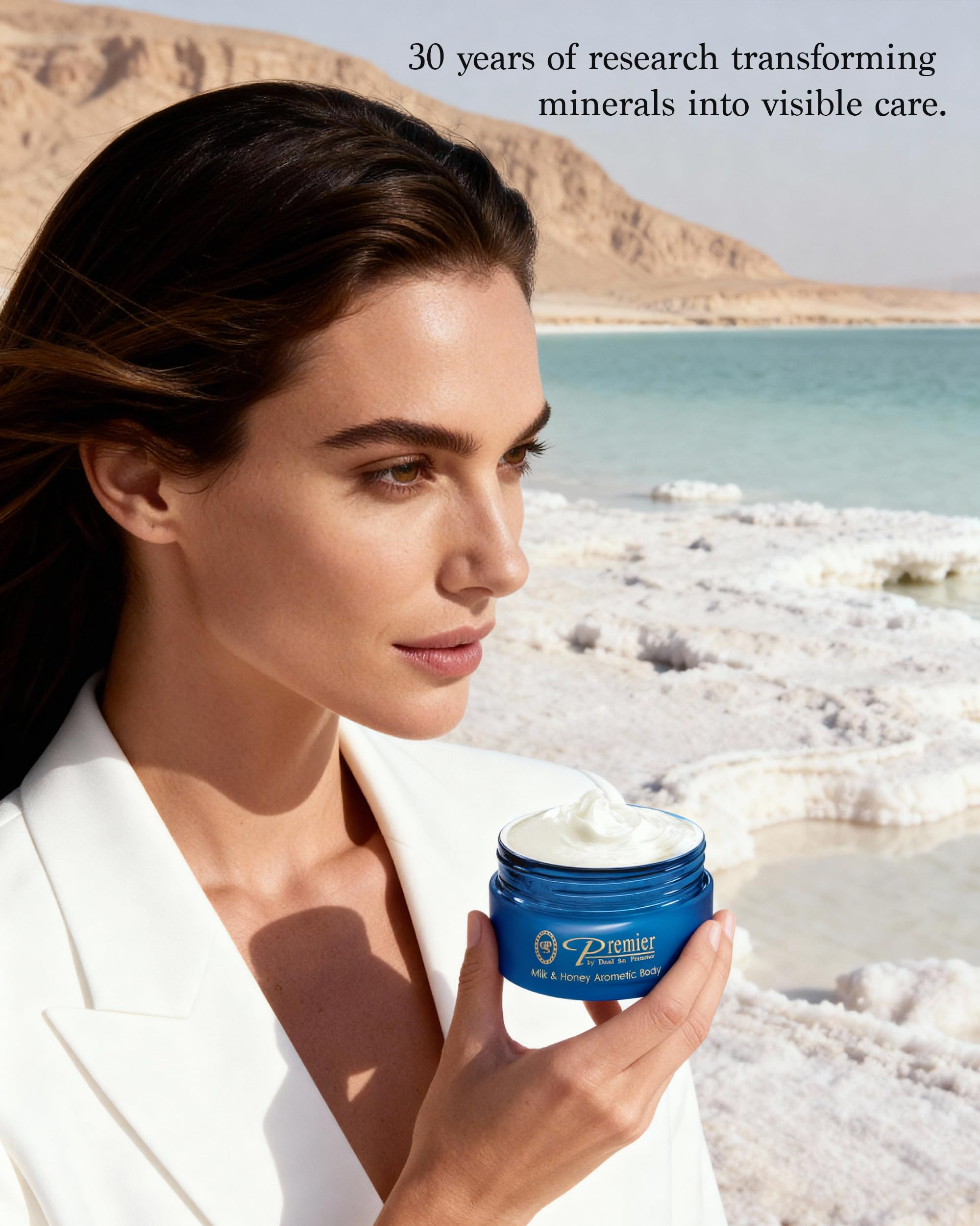 Premier Dead Sea Body Butter gift-ready packaging signals a luxurious daily moisturizer.