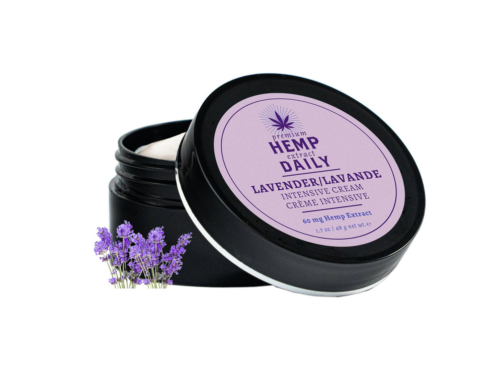 Crema intensiva de Premium Hemp Extract Daily para músculos, hidratación profunda.