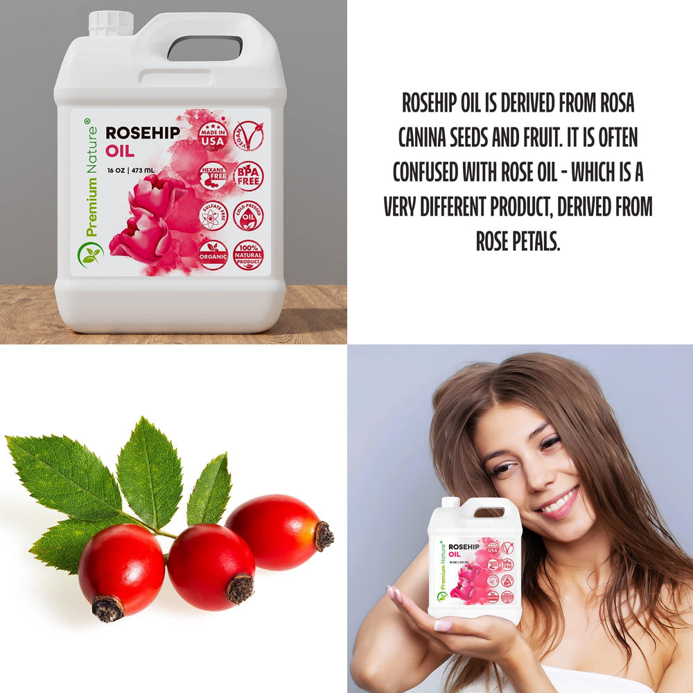 Premium Nature Rosehip Seed Oil texture swatch reveals light, fast-absorbing oil