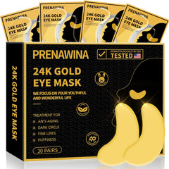 Parche bajo ojos 24K oro de Prenawina: efecto revitalizante para ojeras y hinchazón.