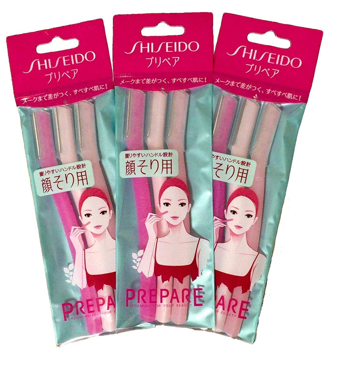 Prepare FT Shiseido facial razor close-up for precise grooming.