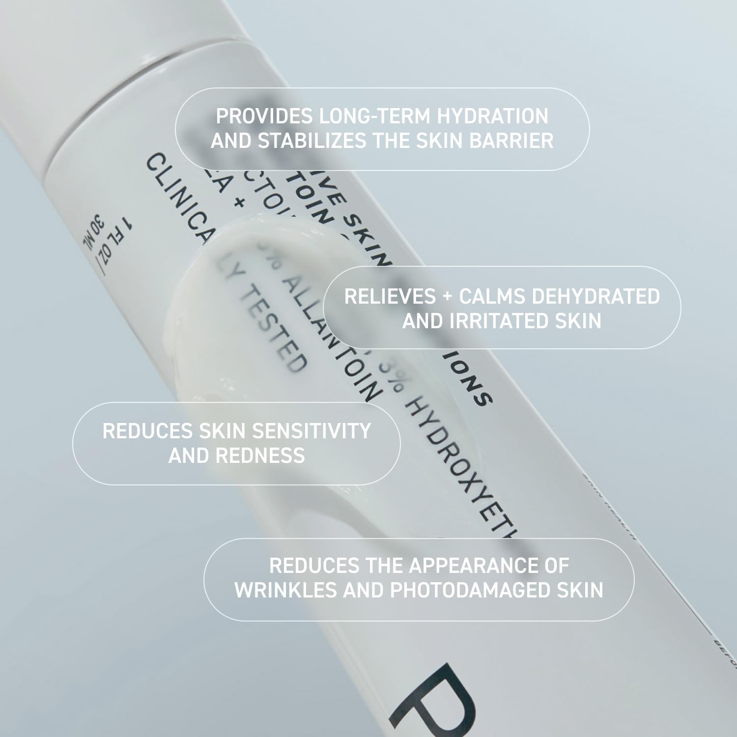 Cream swirl on skin illustrating rich hydration