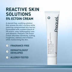 Texture close-up of Prequel cream for gentle hydration on dry skin