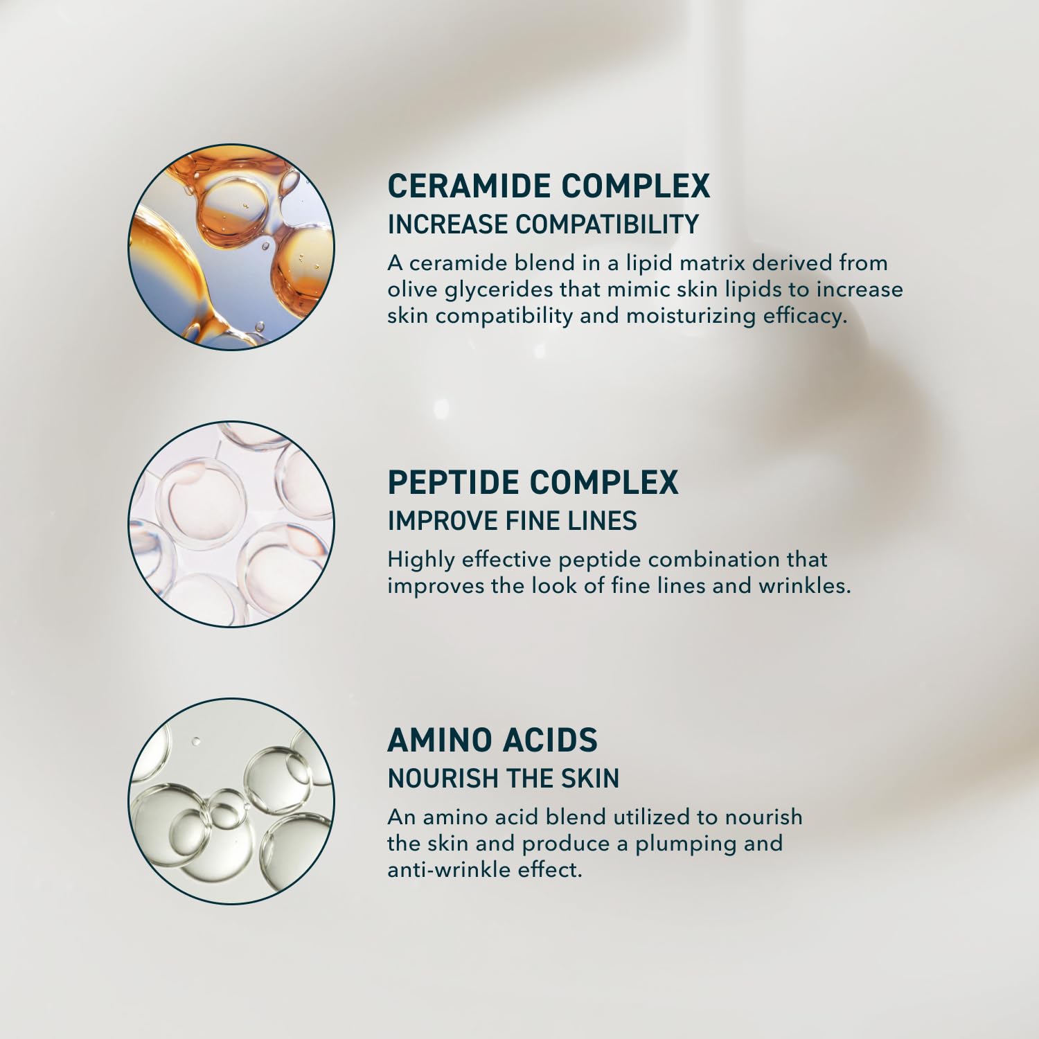 Highlight of 1% ceramide NP in Prequel Skin Half and Half Fluid Moisturizer supporting the skin barrier.