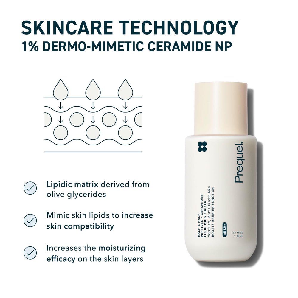 Peptide and amino acid blend in Prequel moisturizer may nourish and smooth fine lines.
