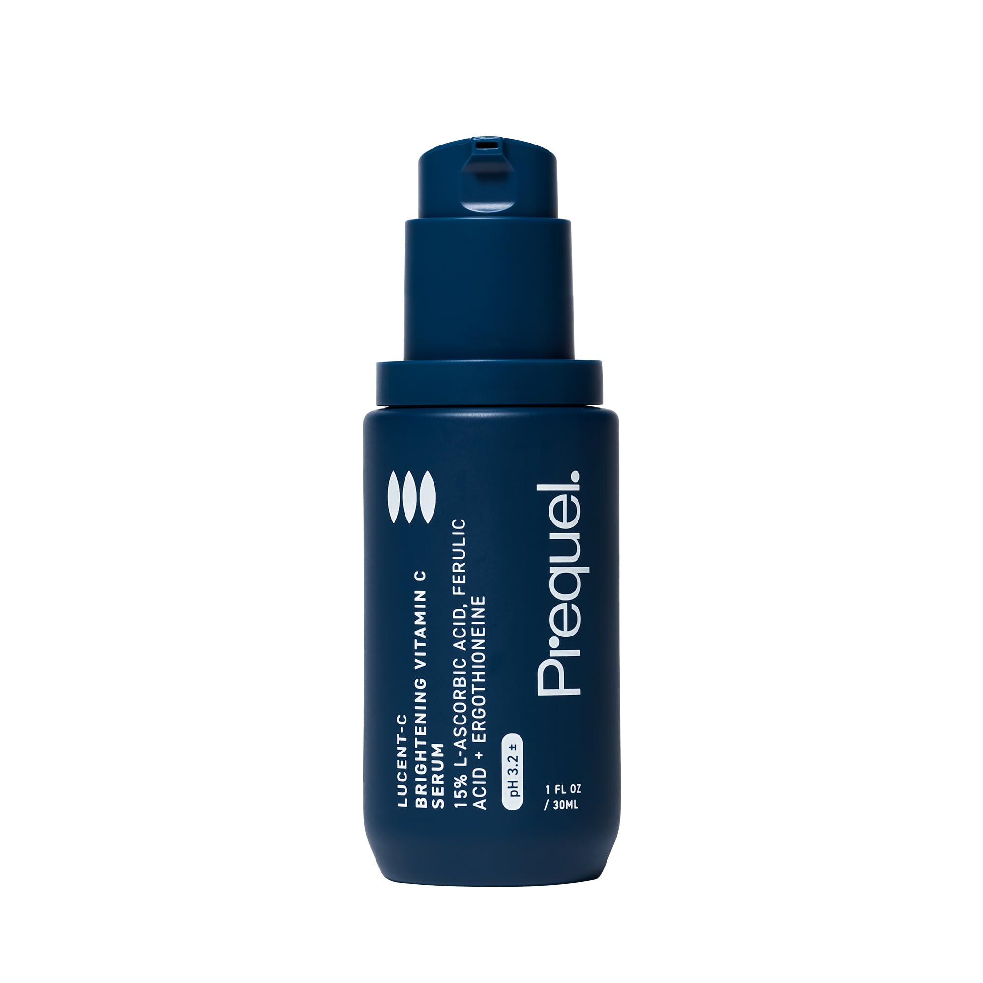 Prequel Skin Lucent-C Serum, bote frontal para uso diario y luminosidad.