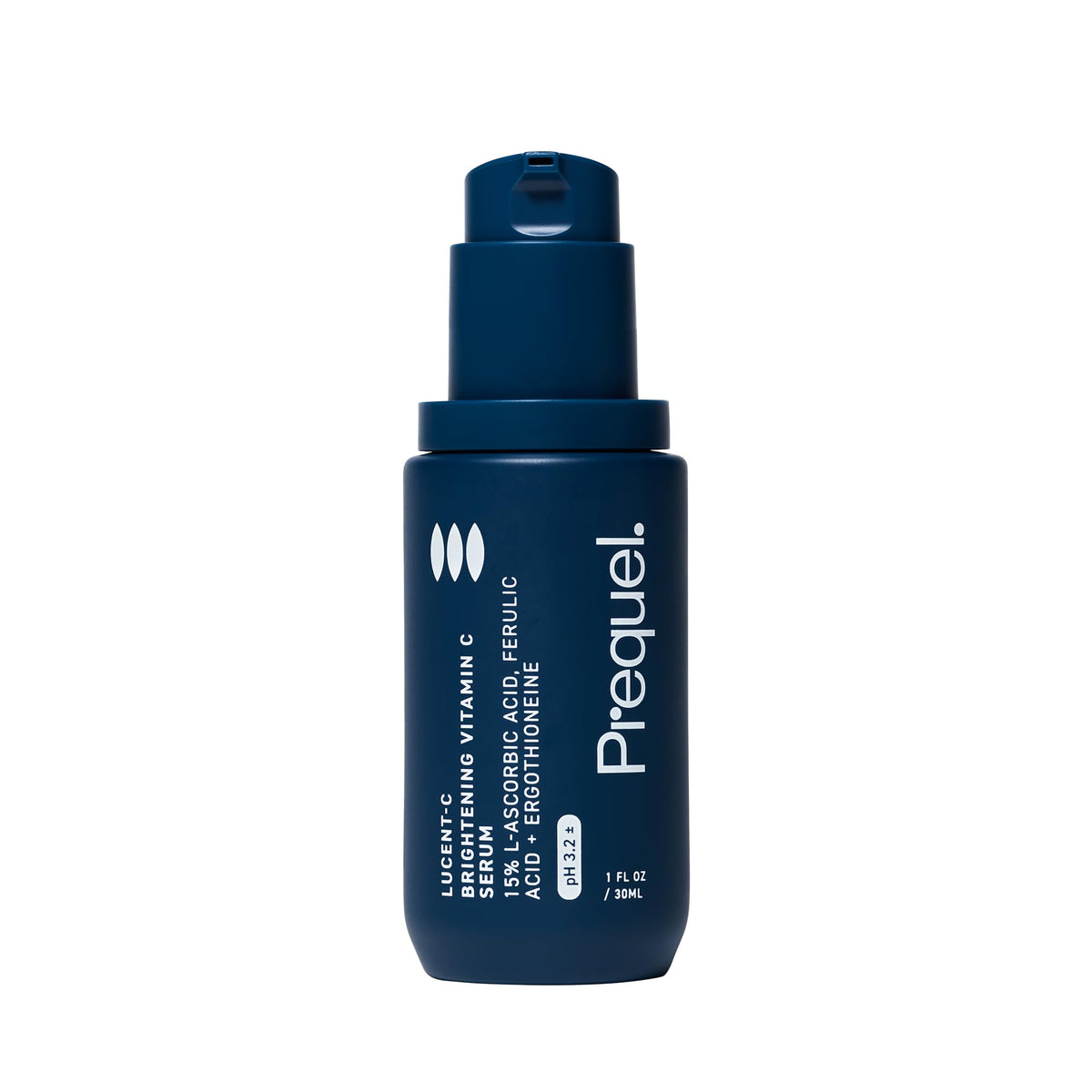 Prequel Skin Lucent-C Serum, bote frontal para uso diario y luminosidad.