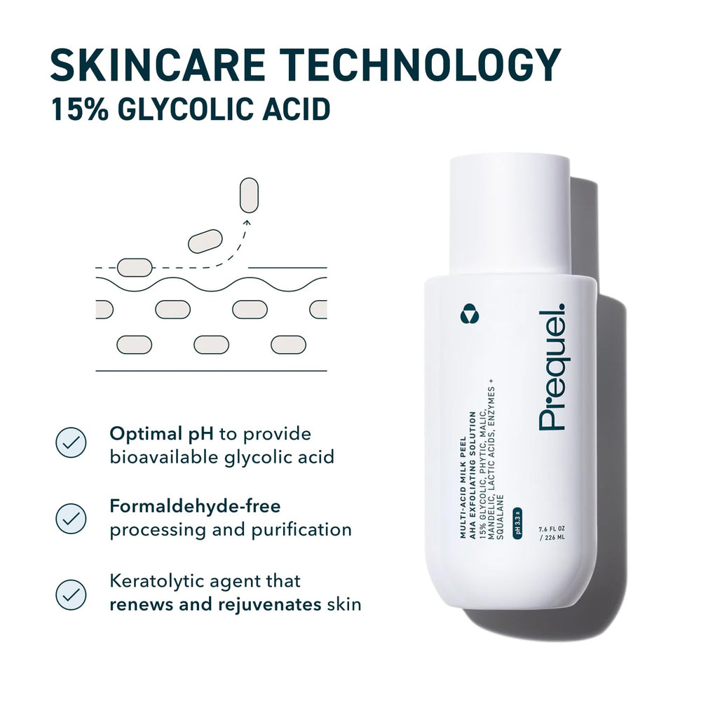 Applying Prequel Skin Multi-Acid Milk Peel to the face for an even layer
