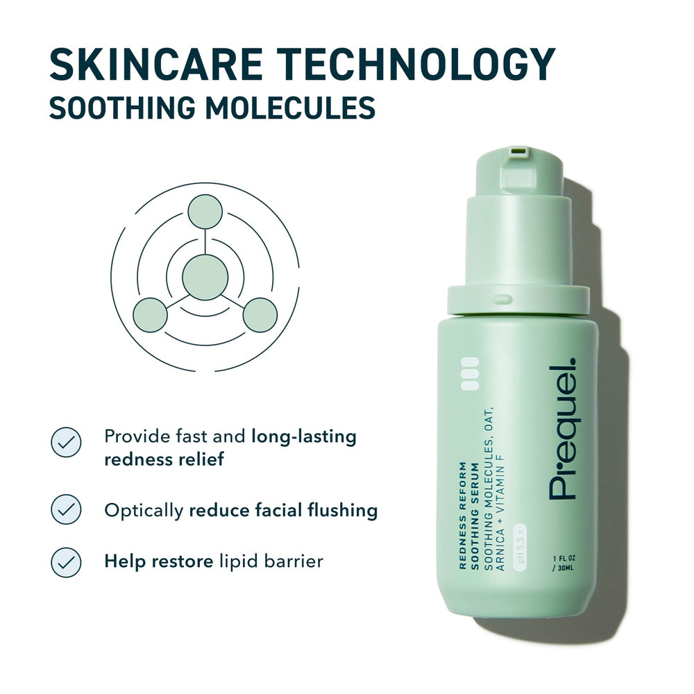 Prequel Skin Redness Reform oat extract ingredients supporting skin balance.