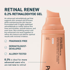 Prequel Skin Retinal Renew gel texture close-up highlighting lightweight, quickly absorbed formula.