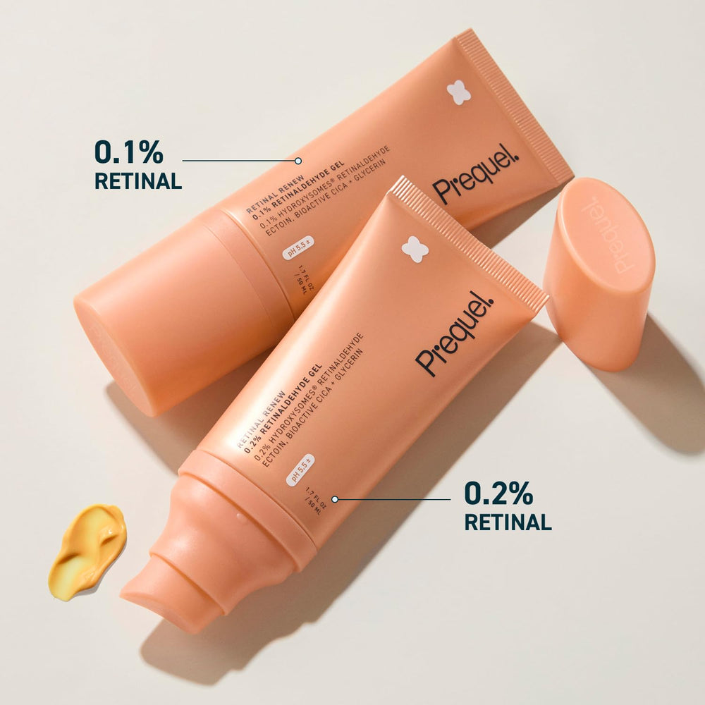 Prequel Skin Retinal Renew ingredients like ectoin and jojoba for calming hydration.