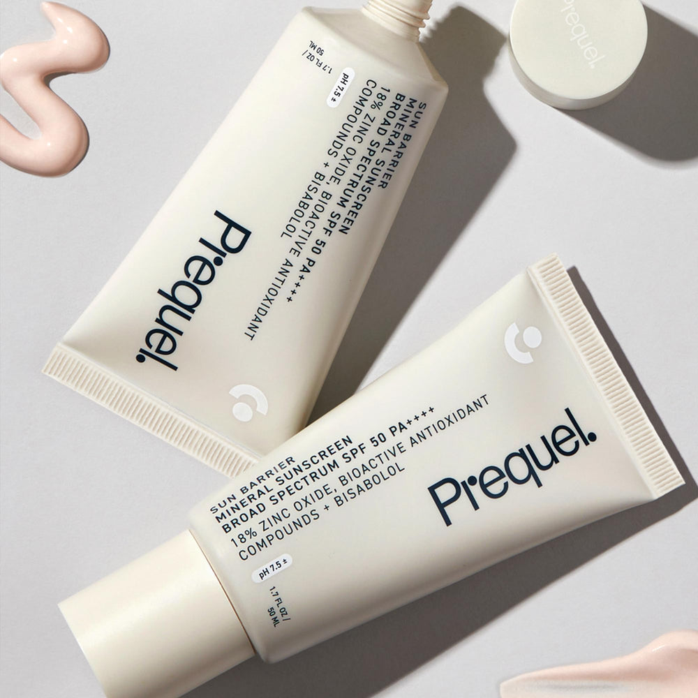 Prequel Skin Sun Barrier botanicals hint at calming ingredients.