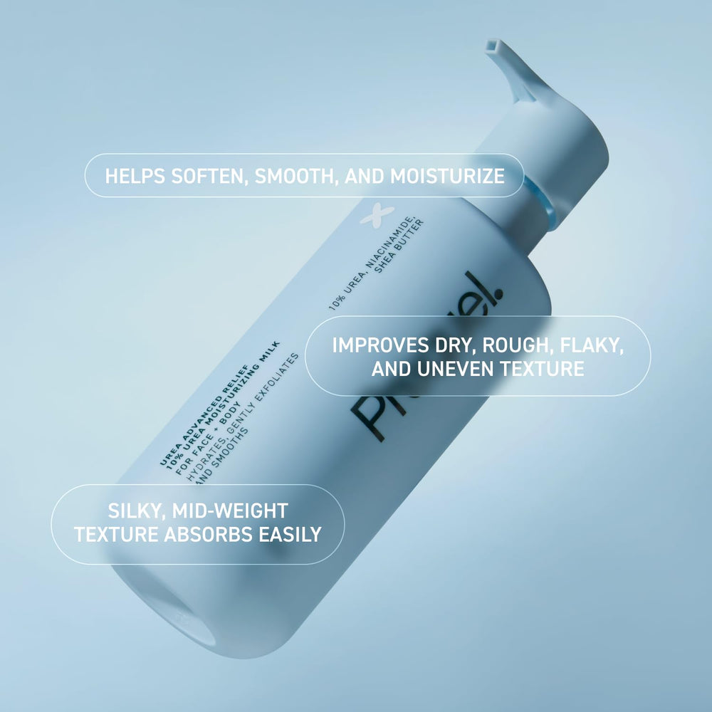 Unscented label on Prequel Skin Urea 10% lotion bottle for sensitive skin.