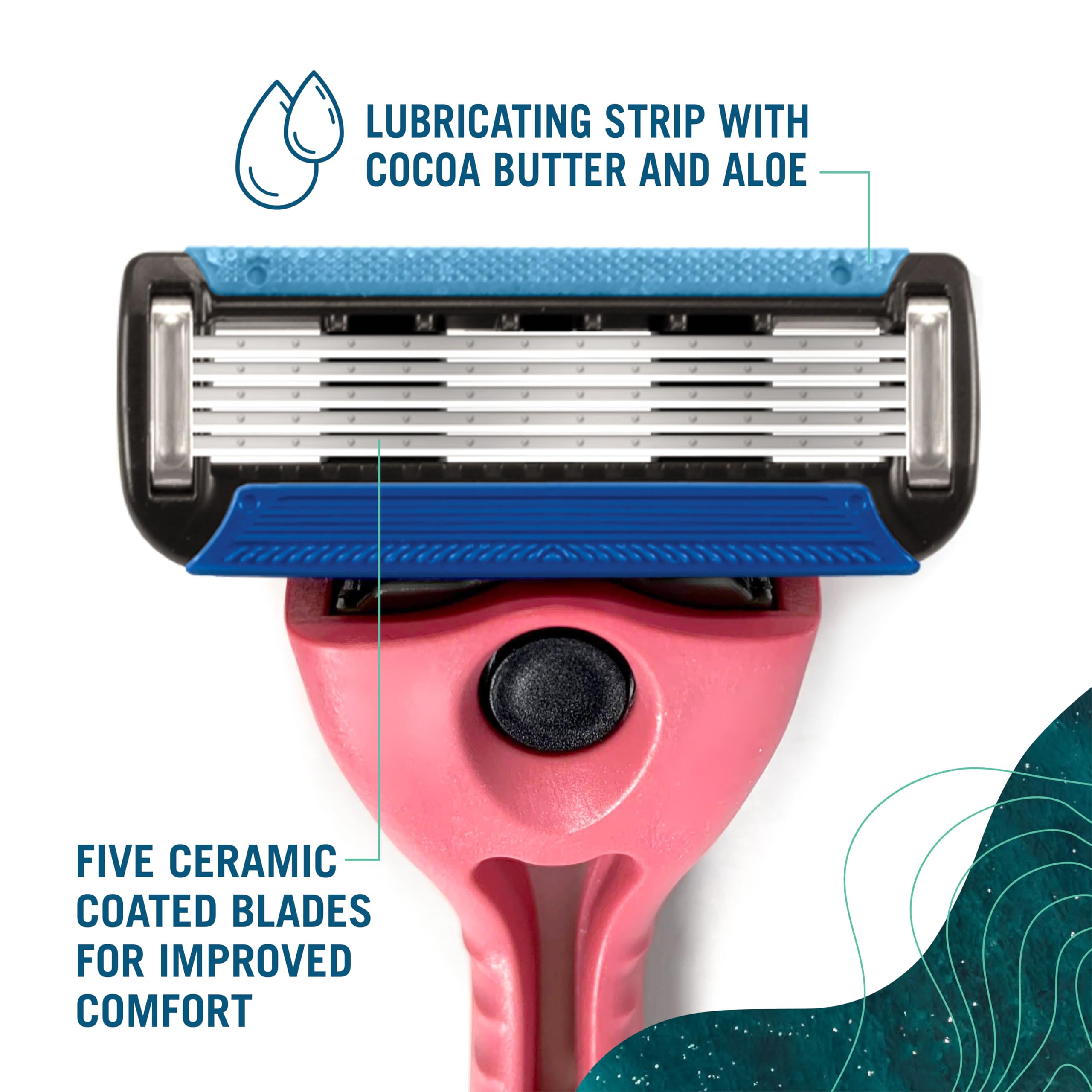 Preserve POPi aloe-cocoa strip provides soothing lubrication during shaving.