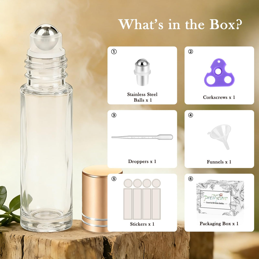 PrettyCare included stickers and spare parts for quick labeling and refills.