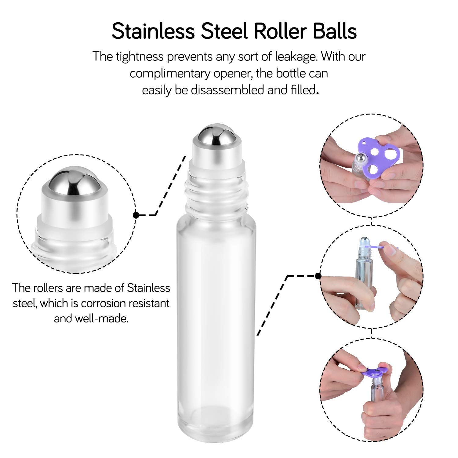 PrettyCare travel-size roller bottles fit easily in purses and bags.