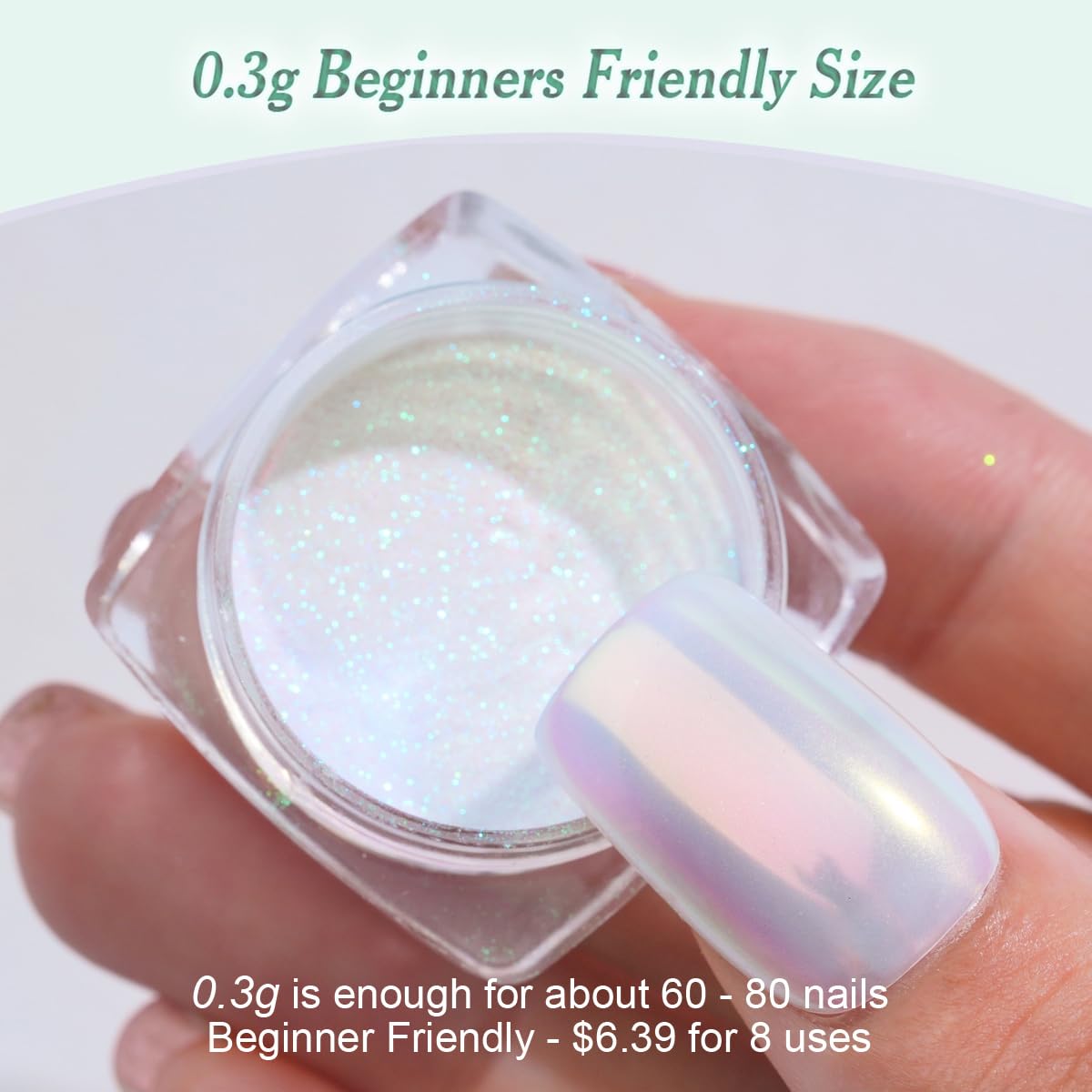 Pretty Diva Mermaid Chrome Powder application demonstrates quick, beginner-friendly mermaid finish