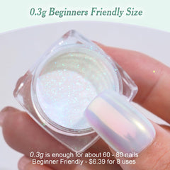Pretty Diva Mermaid Chrome Powder application demonstrates quick, beginner-friendly mermaid finish