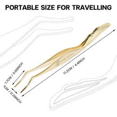 Pretty memory ergonomic 45-degree lash tweezers for quick positioning.