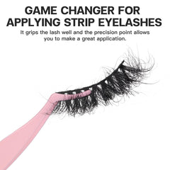 Pretty memory eyelash applicator crescent tip aids safe lash removal.