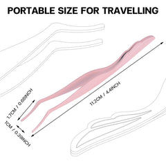 Pretty memory eyelash applicator pink 45-degree grip simplifies precise lash application.