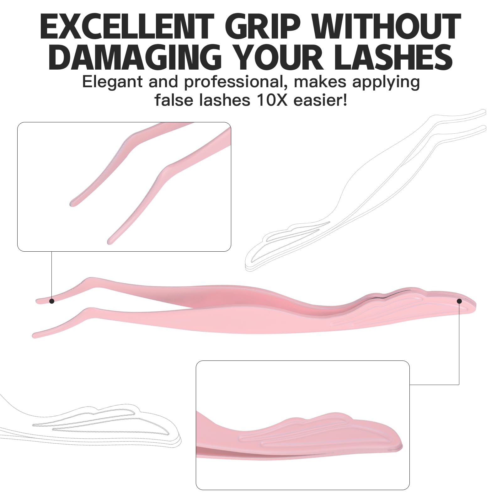 Pretty memory eyelash applicator safe cap protects tips during storage.