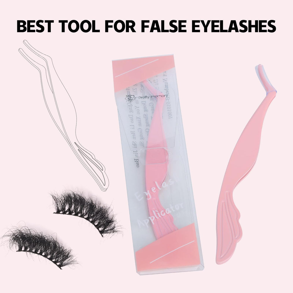 Pretty memory eyelash applicator stainless steel body offers durable lash handling.