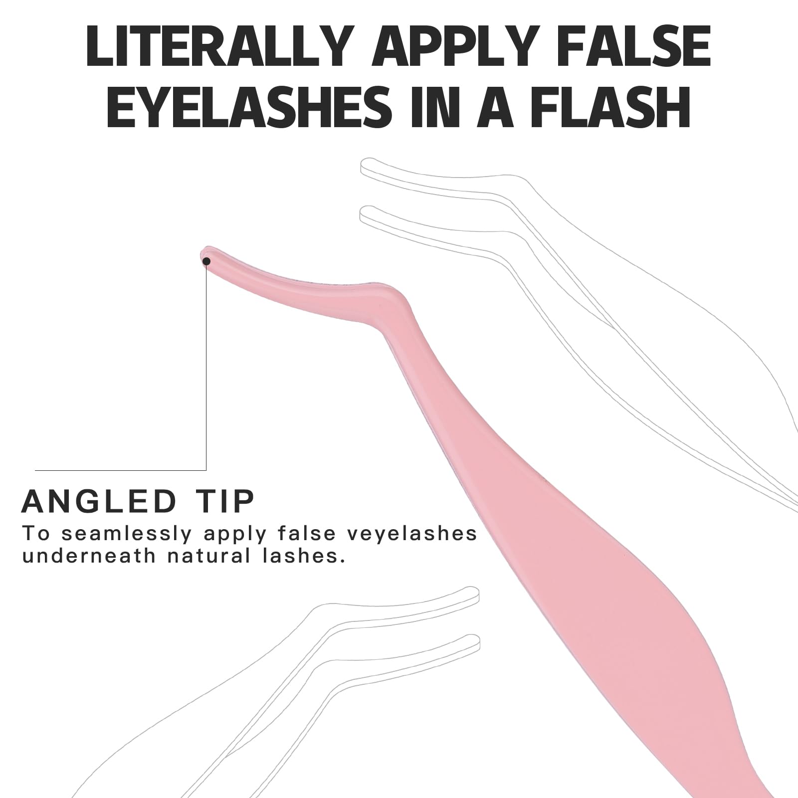 Pretty memory eyelash applicator pink travel-size fits makeup bags.