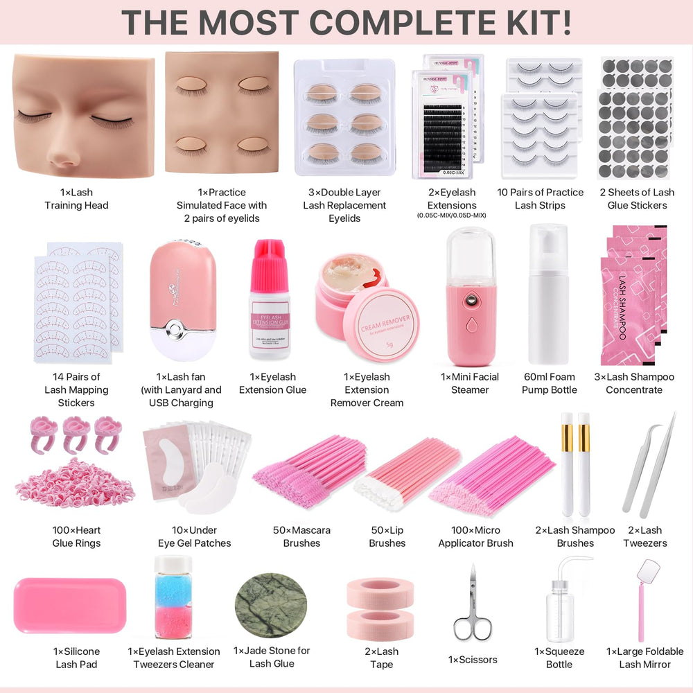 Pretty memory lash shampoo kit and mister for clean lash prep during practice