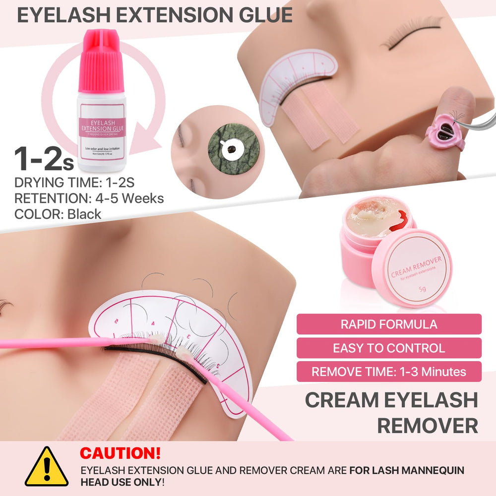 Pretty memory practice adhesive for safe, hands-on lash technique training