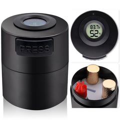 Pretty memory eyelash glue storage container with digital display shows conditions