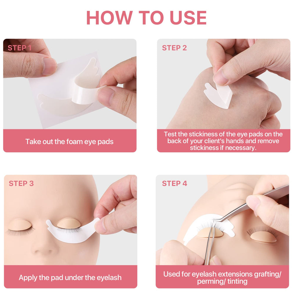 Pretty memory foam eye pads no-slip performance during lash services.