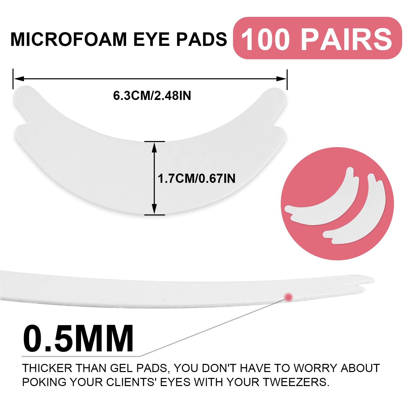 Pretty memory foam eye pads sticky surface prevent slipping during lash services.