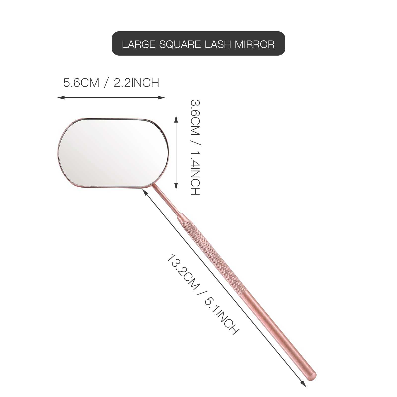Pretty Memory lash mirror at 45-degree angle for easy lash extension observation