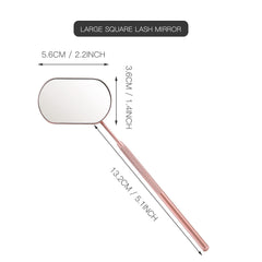 Pretty Memory lash mirror at 45-degree angle for easy lash extension observation