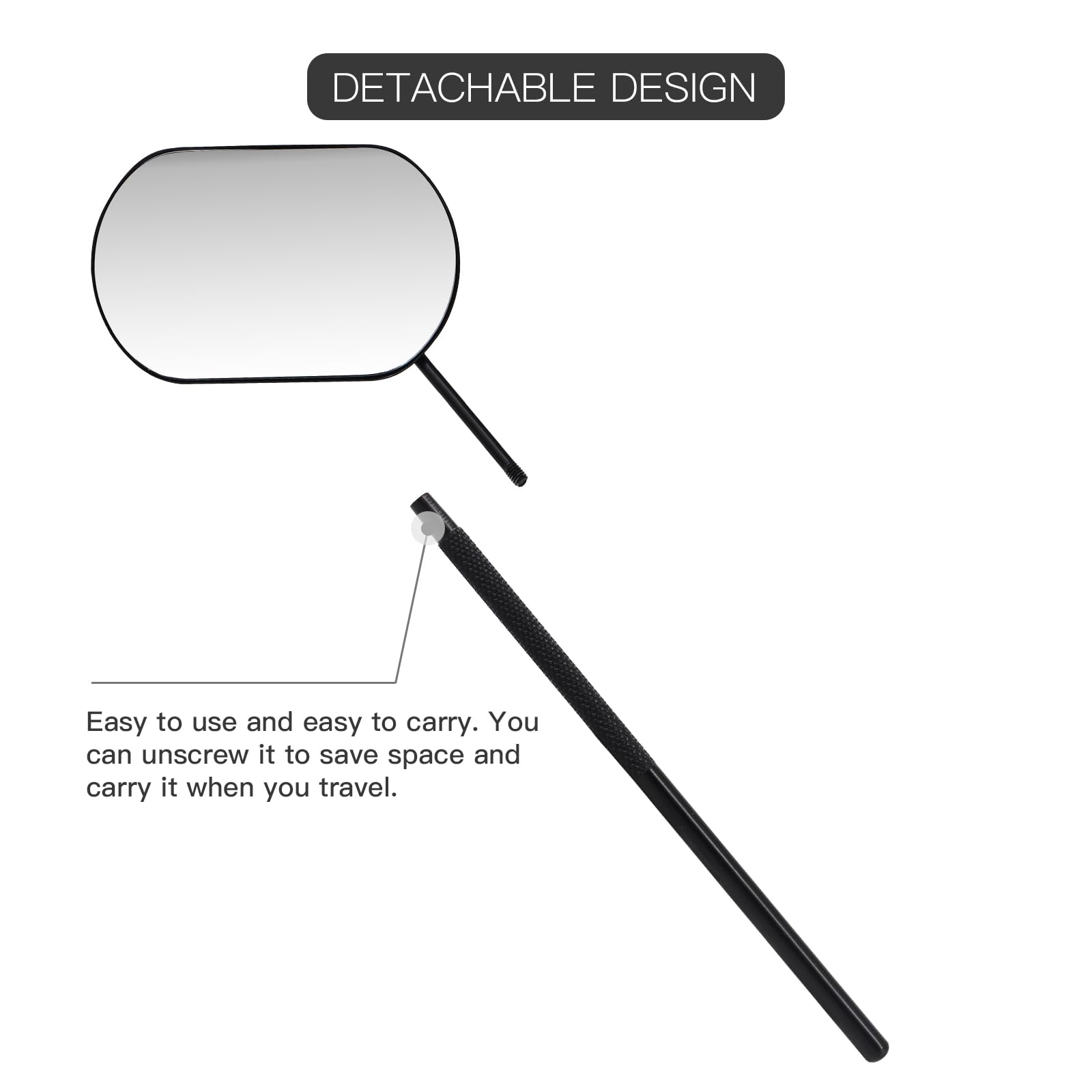 Pretty memory lash mirror detachable design for compact storage and travel